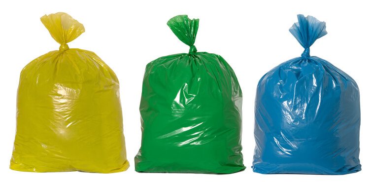 Empresa que vende sacos de lixo colorido para reciclagem